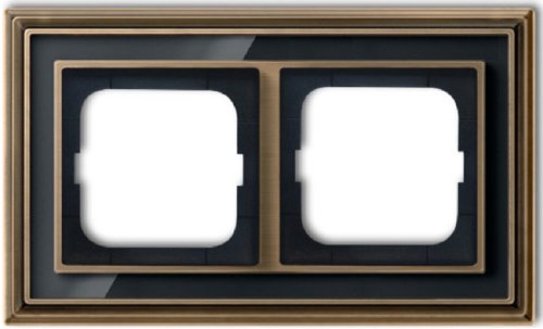 Рамка универсальная ABB Династия 2-м. античная латунь/стекло черное фото Рамка универсальная ABB Династия 2-м. античная латунь/стекло черное картинка